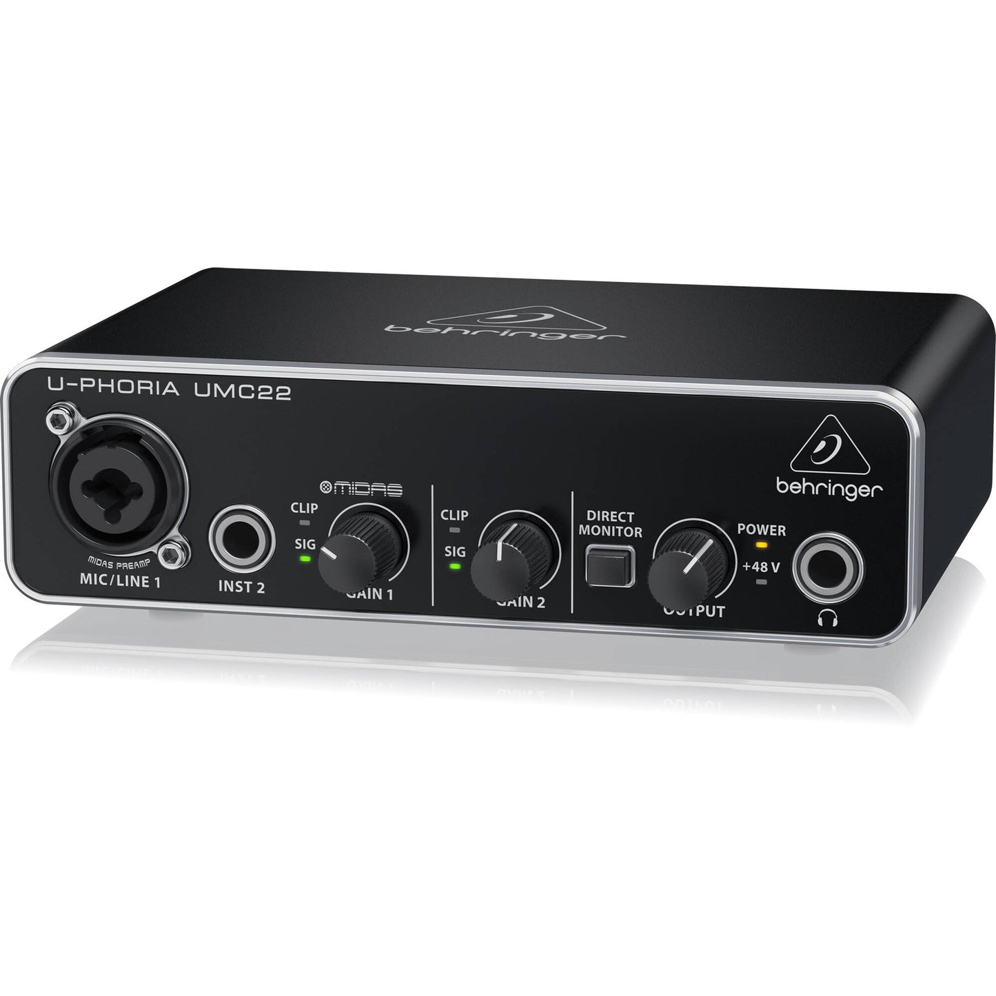 Behringer UMC22 Audiophile 2x2 USB Interface: Midas Preamp, Studio Quality Sound