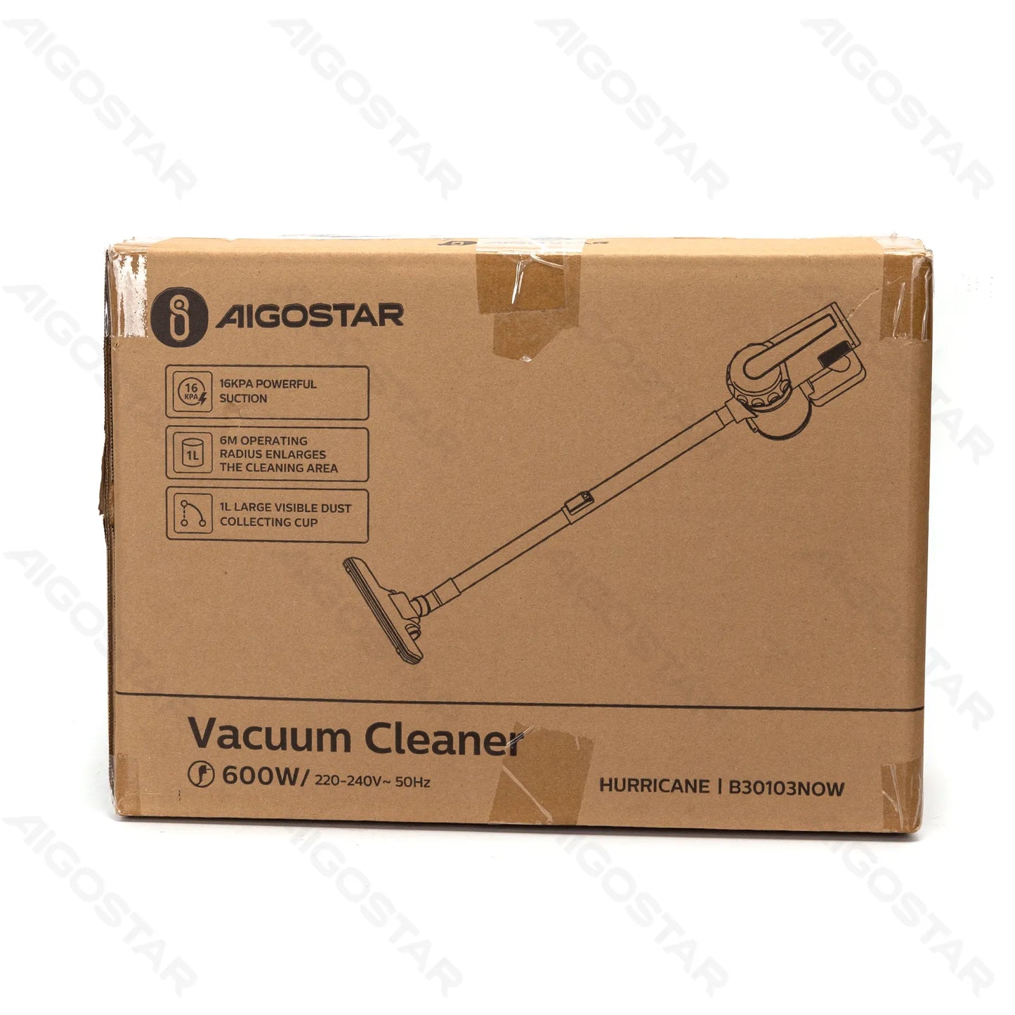 Aigostar 600W Powerful Black-Red Wired Handheld Stick Vacuum Cleaner with HEPA Filter