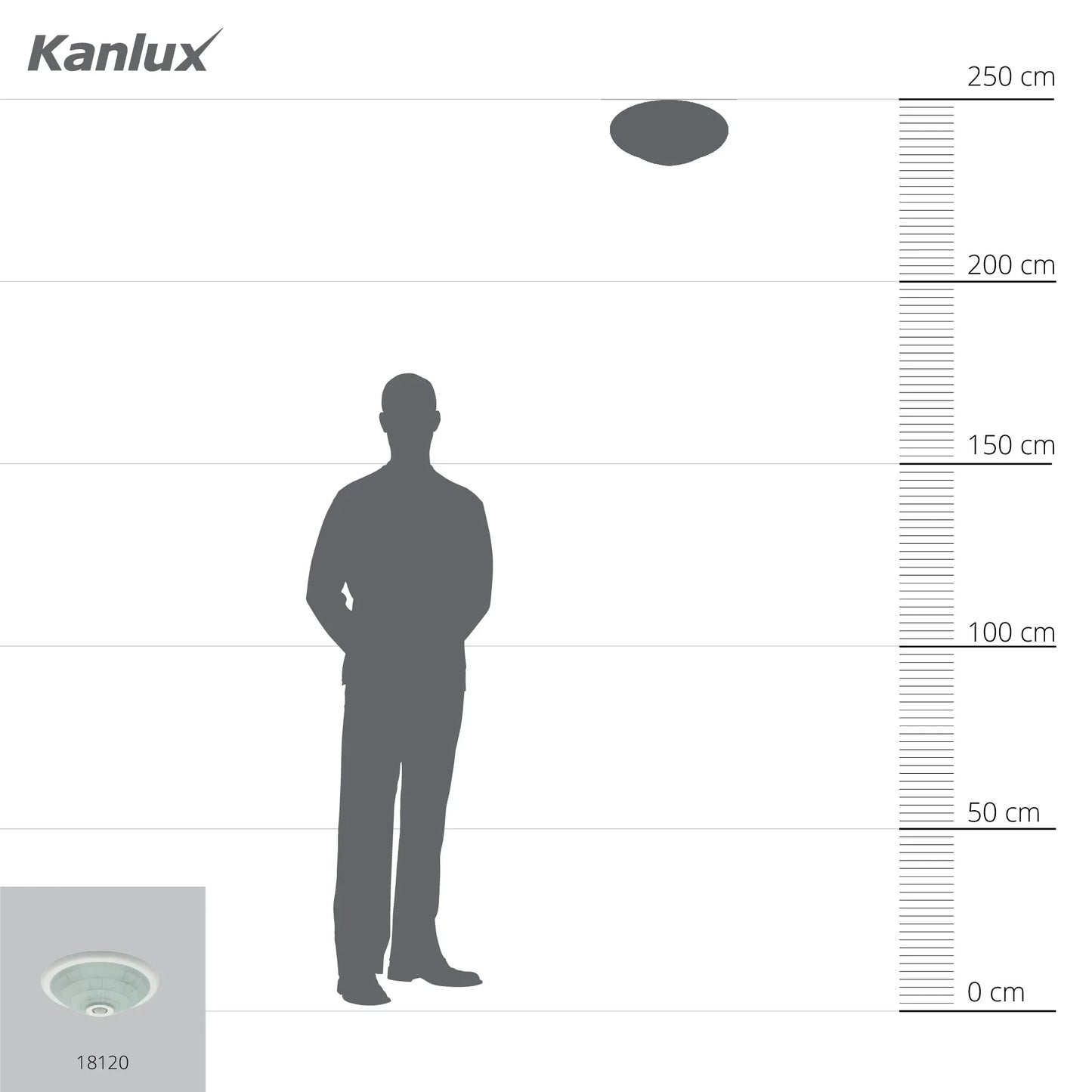 Kanlux FOGLER DL-240O Ceiling Light with 360° Motion Sensor, E27 Replaceable Bulbs - Gomix Brands Outlet