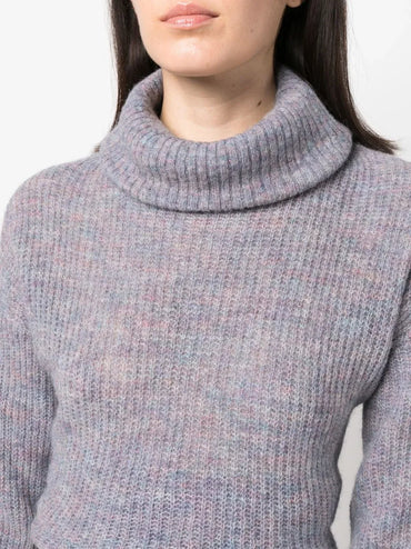 IRO Women's Cozy Purple Merino Alpaca Blend Roll-Neck Knit Jumper - Gomix Brands Outlet