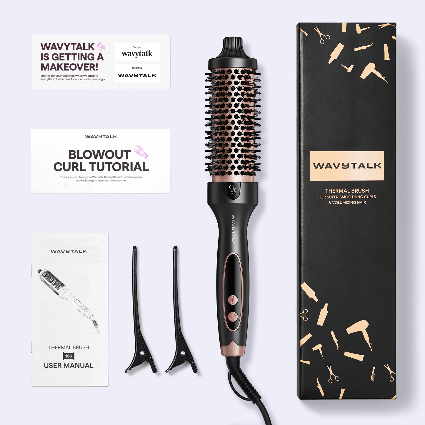 Blowout Boost Ionic Thermal Brush – Rose Gold Salon‑Quality Hair Styling