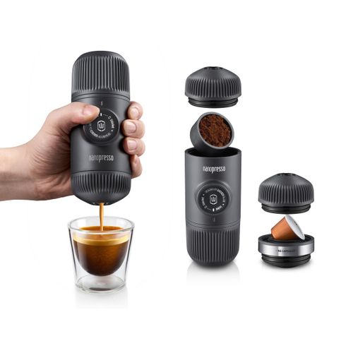 Wacaco Nanopresso Portable Espresso Maker for Ground Coffee & NS Capsules, High Pressure Travel Machine