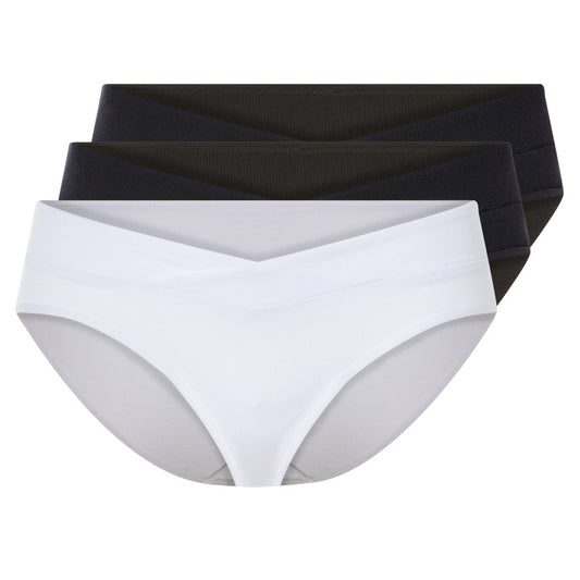 Esmara Women's Organic Cotton Panties 3-Pack Black White L