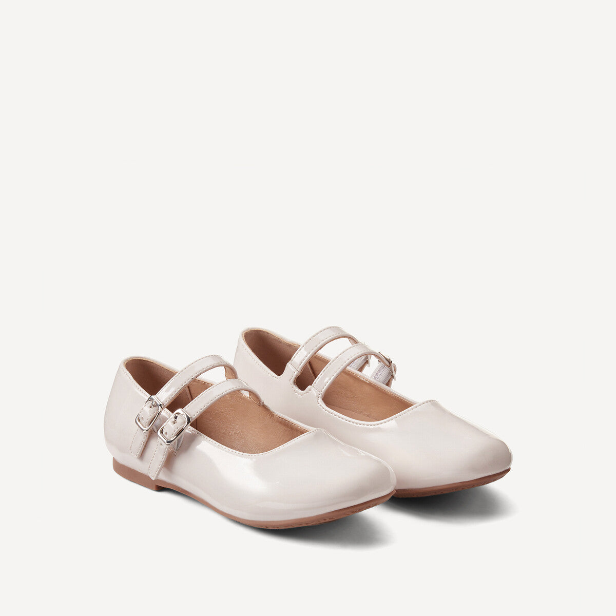 Pink Satin Double-Buckle Ballerina Shoes for Girls – La Redoute