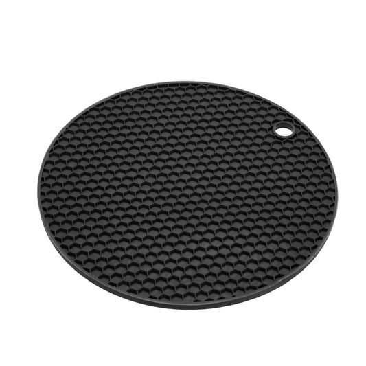 Uxcell 2pcs Round Silicone Trivet Mats Black