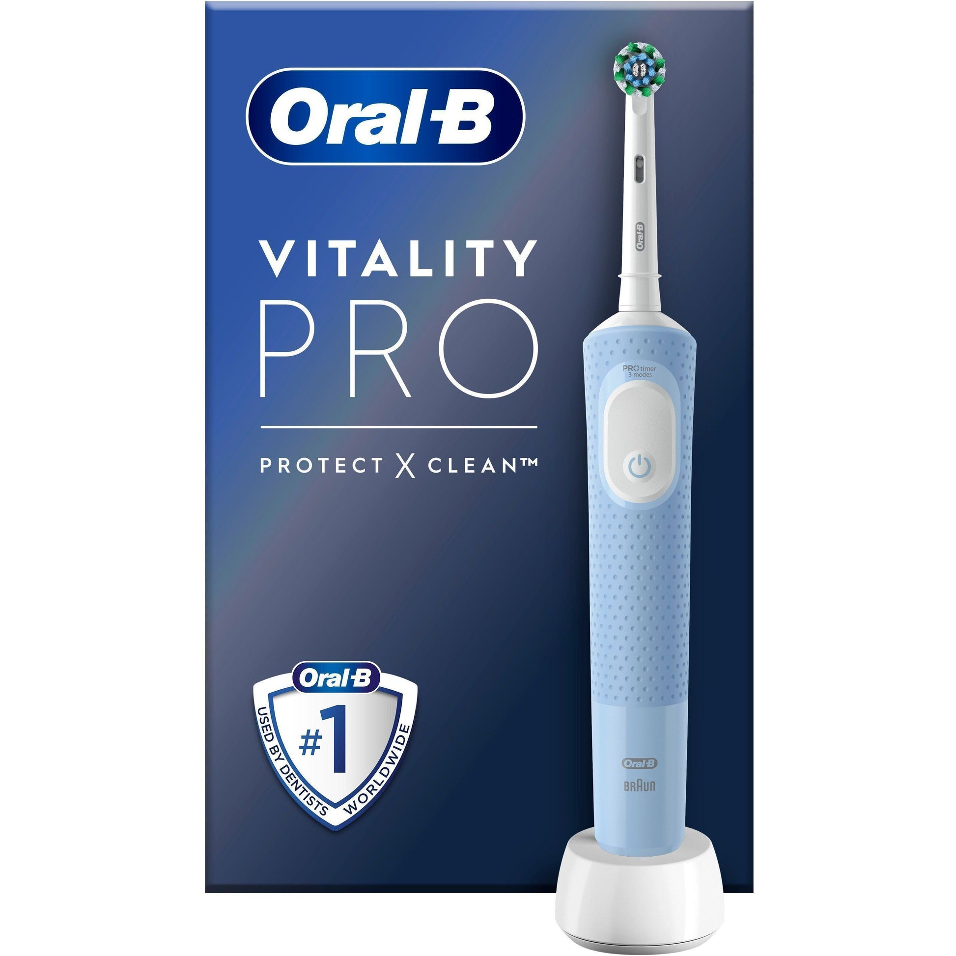 Oral-B Vitality Pro Blue Electric Toothbrush: Superior 2D Cleaning, 3 Modes, Timer