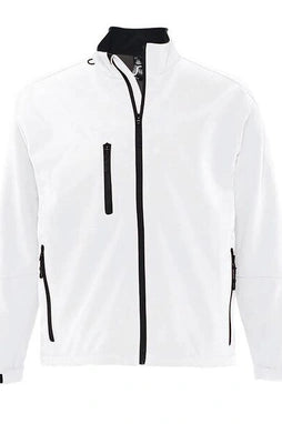 Men's Lightweight Hooded Softshell Rain Jacket – Durable Polyester, White