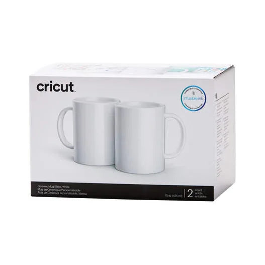 Cricut White Ceramic Mug Blanks 15 oz 440ml for Cricut Infusible Ink (2-Pack) - Gomix Brands Outlet