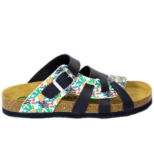 Brinkmann Women's Flat Floral Buckle Comfort Slides - Stylish Summer Footwear - Gomix Brands Outlet