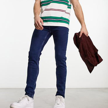 ASOS DESIGN Men's Dark Wash Blue Skinny Fit Stretch Denim Jeans