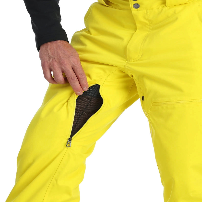 Spyder Men's Dare Acid Yellow Ski Trousers - Warm, Waterproof, Stretchy Performance