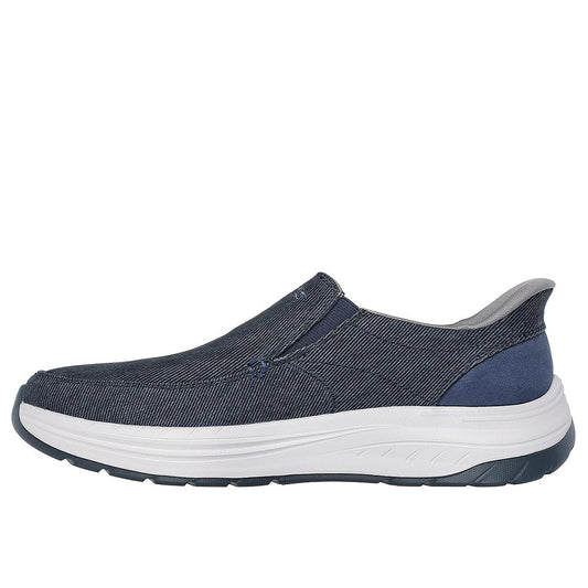 Men's Skechers Relaxed Fit Decklan Slip-On Shoes Navy Vegan