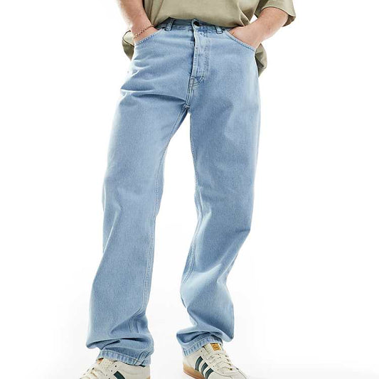Carhartt WIP Nolan Men's Loose Straight Denim Jeans in Light Blue Wash