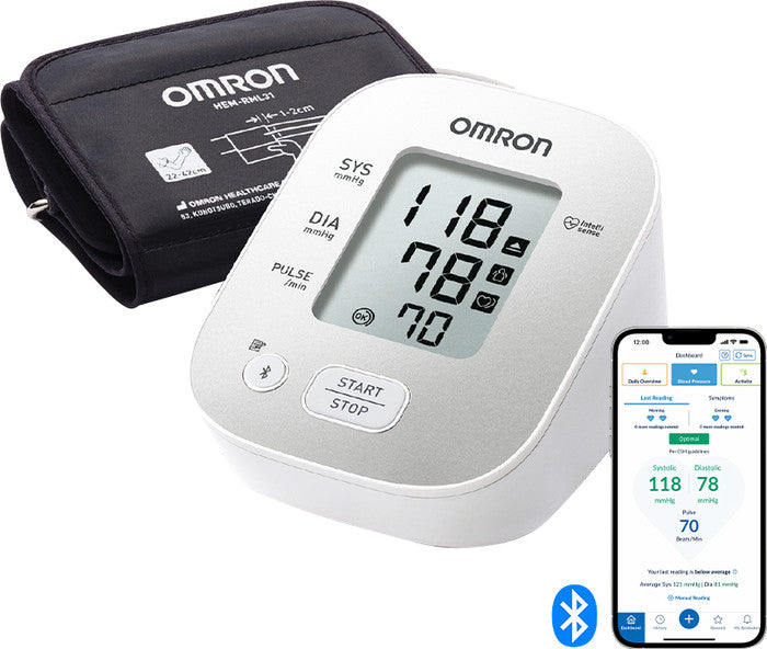 Omron X2 Smart+ Bluetooth Upper Arm Blood Pressure Monitor for Accurate Home Readings
