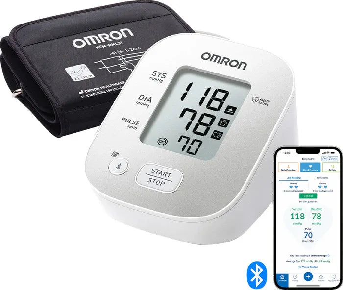 Omron X2 Smart+ Bluetooth Upper Arm Blood Pressure Monitor for Accurate Home Readings - Gomix Brands Outlet