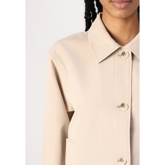 Tom Tailor Denim Women's Easy Short Light Jacket: Soft Calm Beige Button-Up