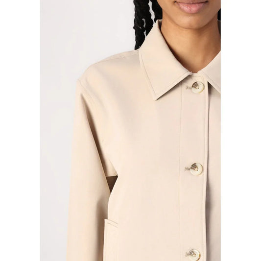 Tom Tailor Denim Women's Easy Short Light Jacket: Soft Calm Beige Button-Up - Gomix Brands Outlet