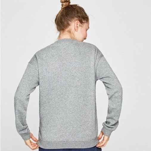 Pepe Jeans Women's Mickey Mouse Grey Casual Cotton Blend Sweatshirt