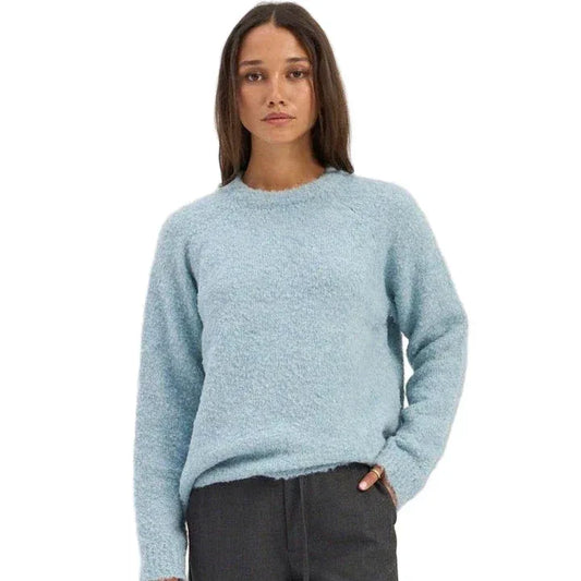 ONLY Cirola Women's Charming Celestial Blue Long Sleeve Knit Sweater, Effortlessly Cozy - Gomix Brands Outlet