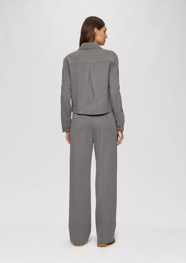 S.Oliver Mottled Interlock Jersey Light Jacket for Women - Casual Grey Button-Up - Gomix Brands Outlet
