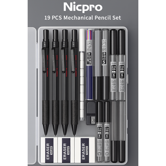 NicPro 19-Piece Mechanical Pencil & Lead Set