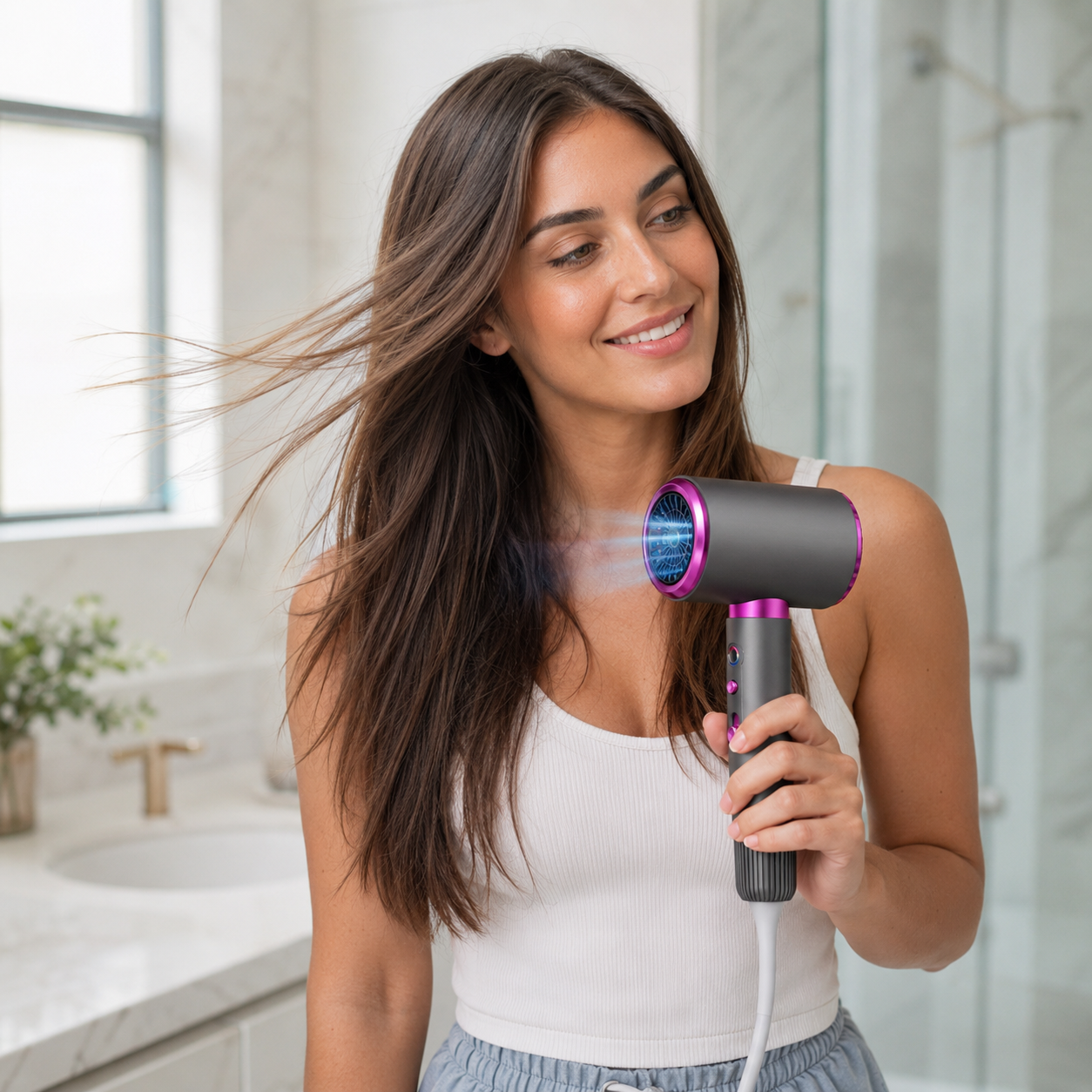 AIUNAOM 2400W Professional Ionic Hair Dryer with 3 Modes