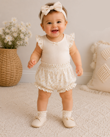 lupilu Baby Pure Collection Floral Bloomer Shorts – Organic Cotton