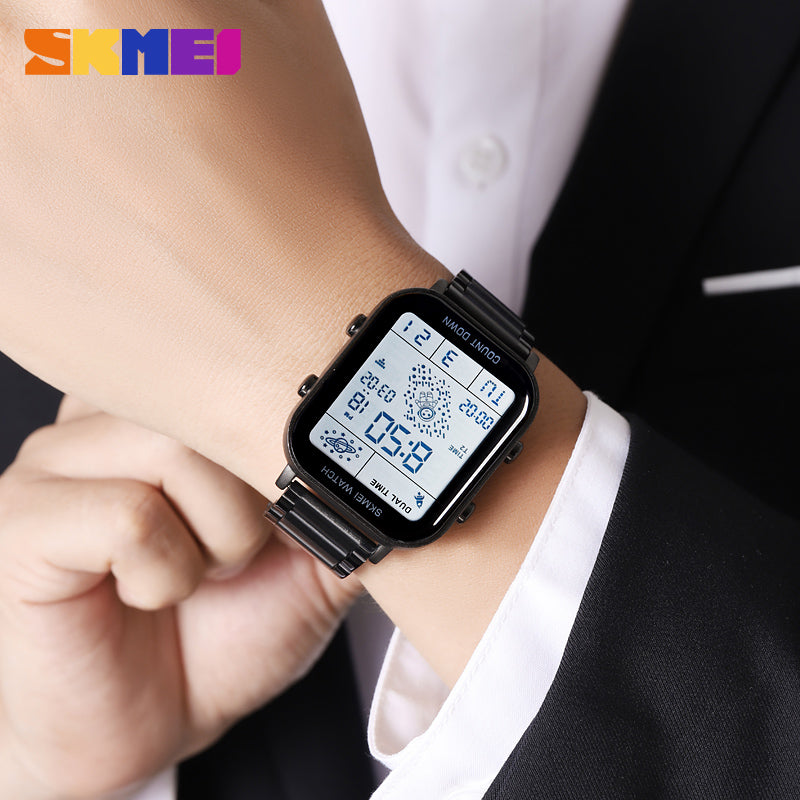 SKMEI 2301 Men's Durable Digital Chronograph Sport Watch with Steel Bracelet