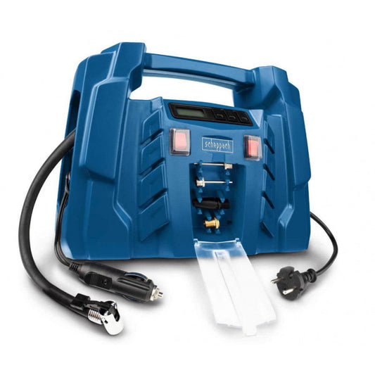 Scheppach Air Force 5 Portable 12V/230V Digital Air Compressor with Accessories