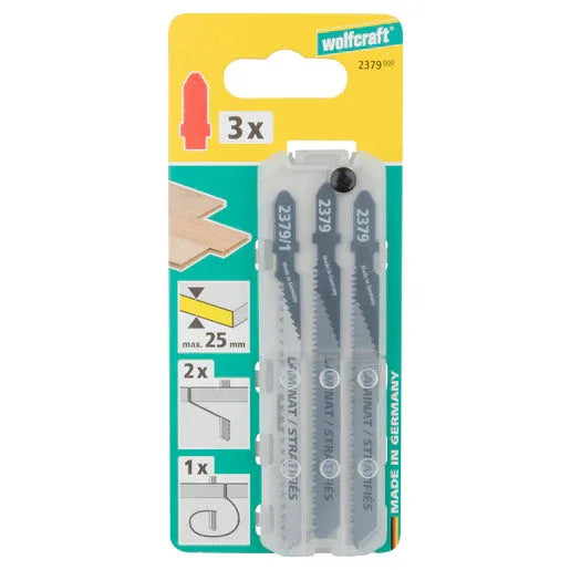 Wolfcraft 3-Piece HCS Jigsaw Blade Set with T-Shank for Wood - Gomix Brands Outlet