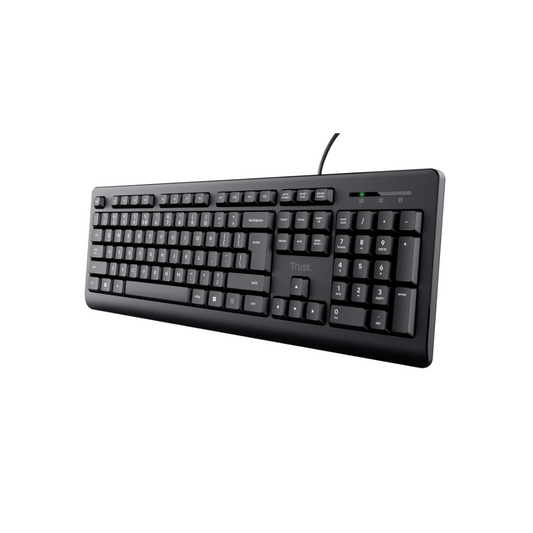 Trust Primo Spill-Resistant Soft Keystroke Full-Size Black Keyboard
