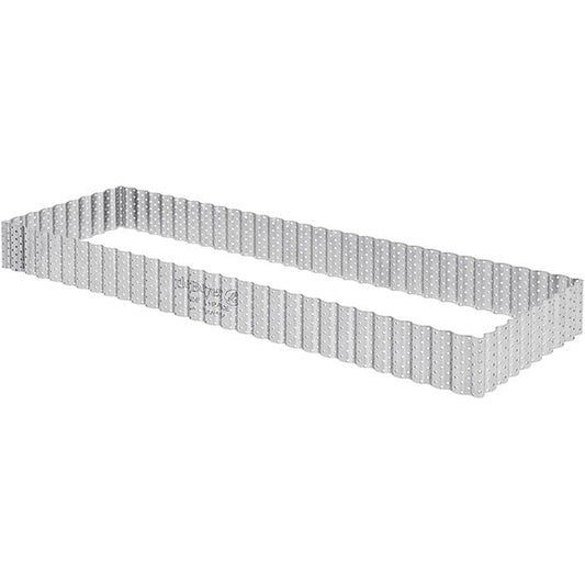 Professional Stainless Steel Rectangular Fluted Perforated Tart Ring for Perfect Baking