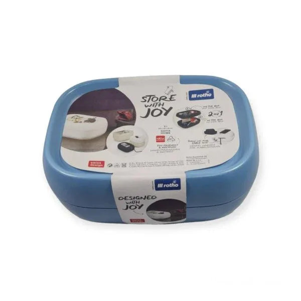 Sofia 3 Liter Blue Multipurpose Stackable Storage Container Box with Lid - Gomix Brands Outlet