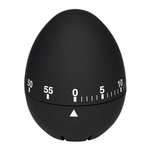 Classic Egg-Shaped Analogue Kitchen Timer with 60-Minute Mechanical Wind-Up Alarm