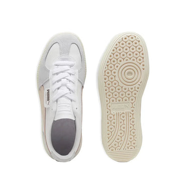 PUMA Palermo White Rosebay Women's Classic Leather Low-Top Lifestyle Sneakers - Gomix Brands Outlet