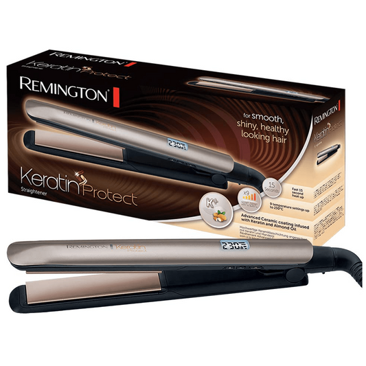 Remington Keratin Protect S8540 Hair Straightener Ceramic Plates Almond Oil Infusion