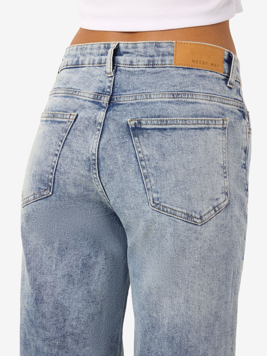 Noisy May Yolanda Women's Mid-Waist Light Blue Straight Fit Denim Jeans