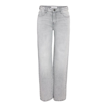 Noisy May Yolanda Mid-Waist Light Grey Straight Fit Jeans - Comfortable Denim - Gomix Brands Outlet