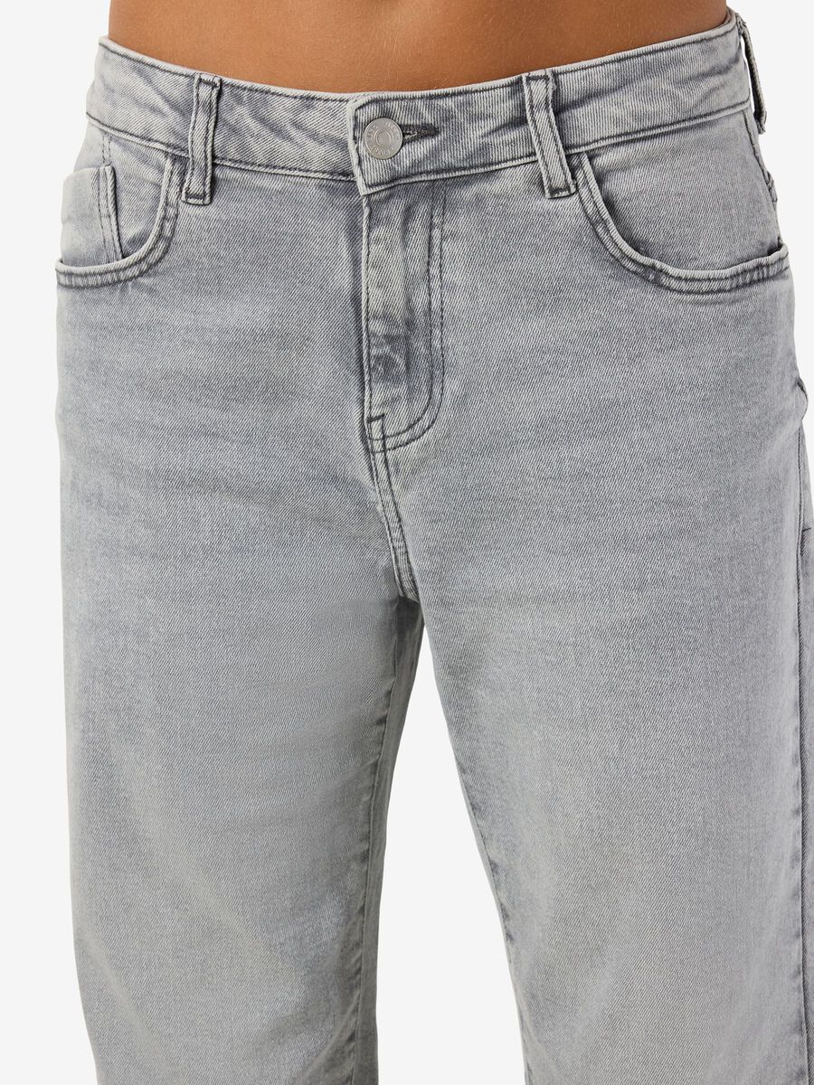 Noisy May Yolanda Mid-Waist Light Grey Straight Fit Jeans - Comfortable Denim