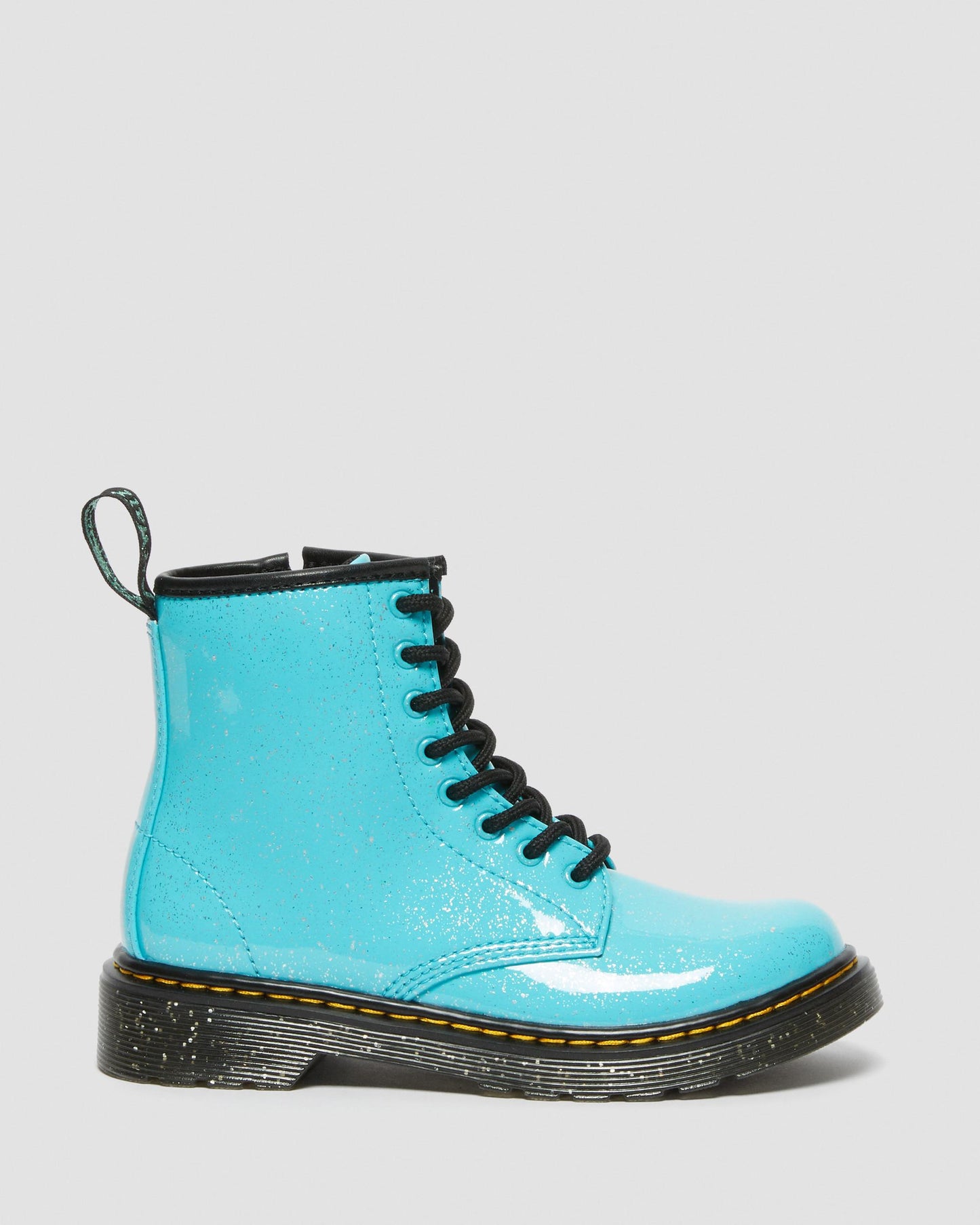Dr. Martens Junior 1460 Turquoise Cosmic Glitter Lace-Up Boots with Zipper