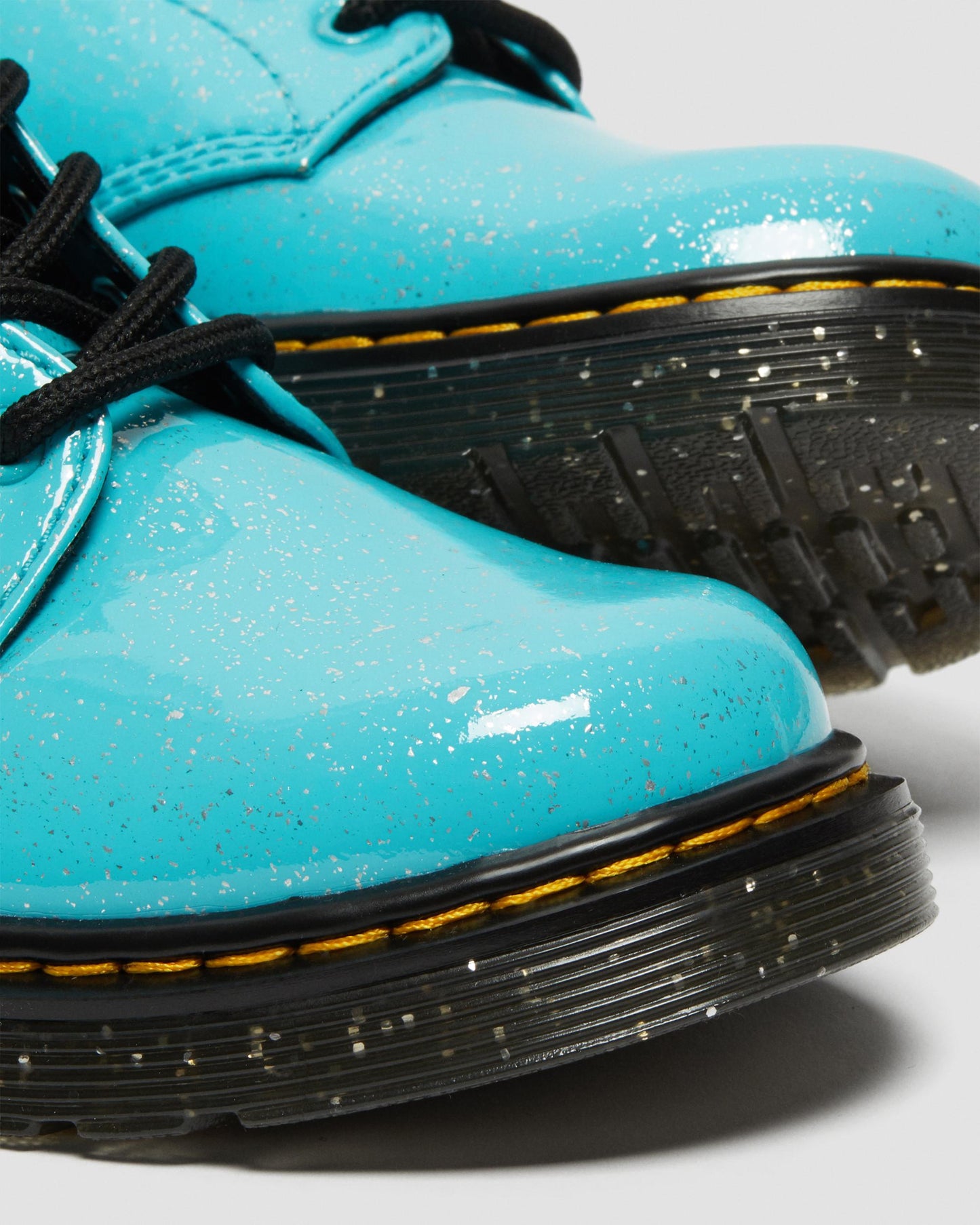 Dr. Martens Junior 1460 Turquoise Cosmic Glitter Lace-Up Boots with Zipper