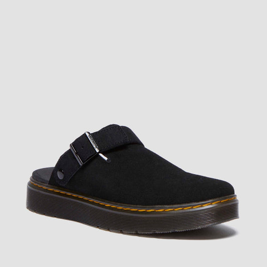 Dr. Martens Carlson Black Suede Slingback Mules - Comfortable Unisex Slip-On Sandals