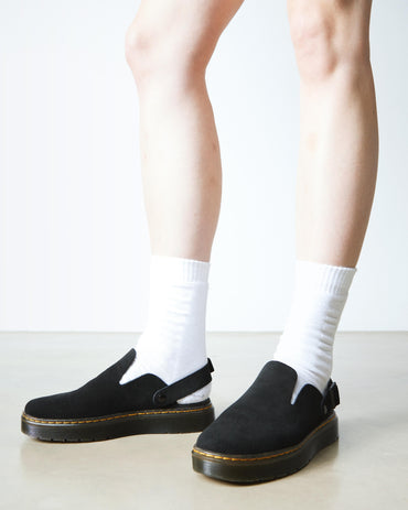 Dr. Martens Carlson Black Suede Slingback Mules - Comfortable Unisex Slip-On Sandals