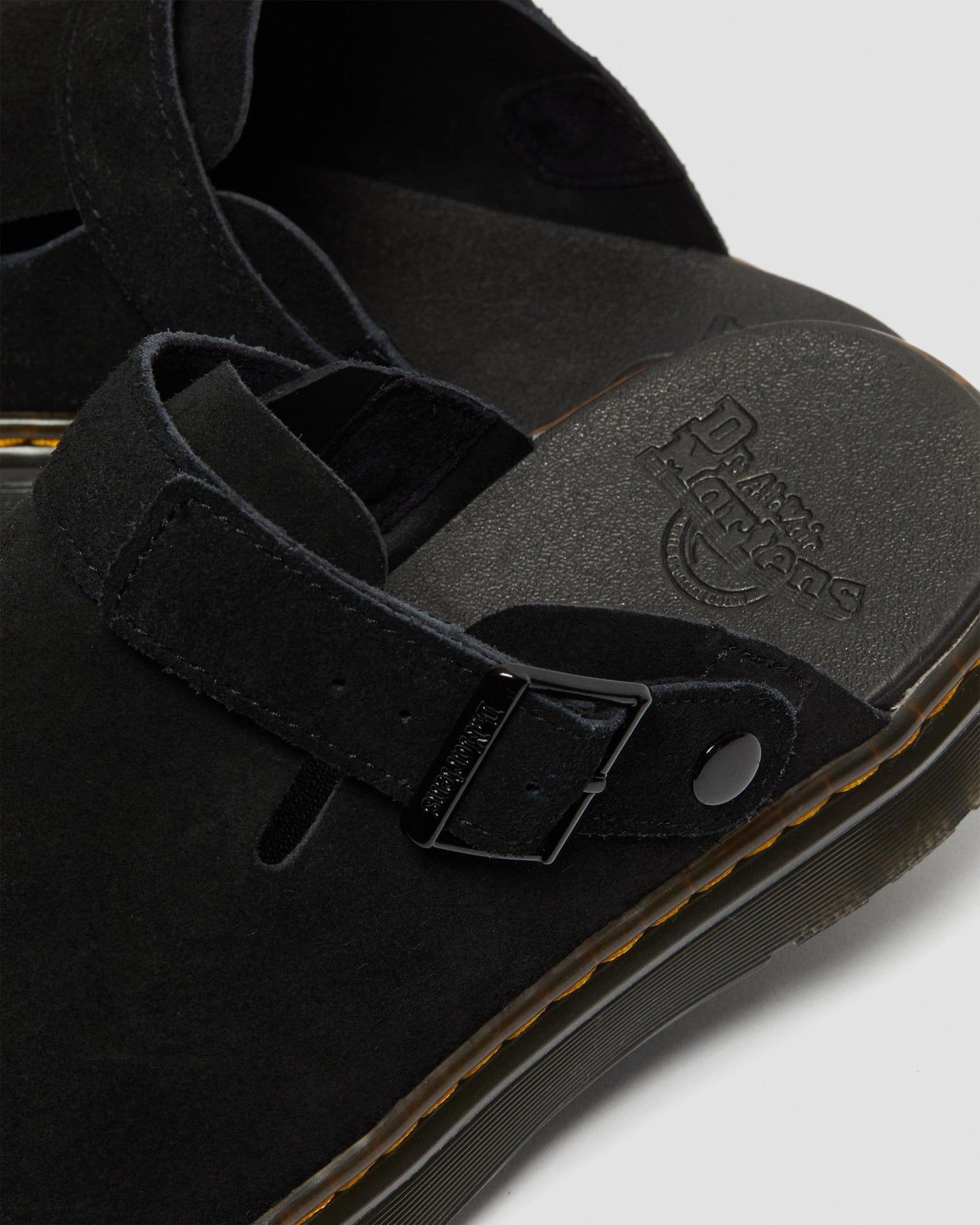 Dr. Martens Carlson Black Suede Slingback Mules - Comfortable Unisex Slip-On Sandals