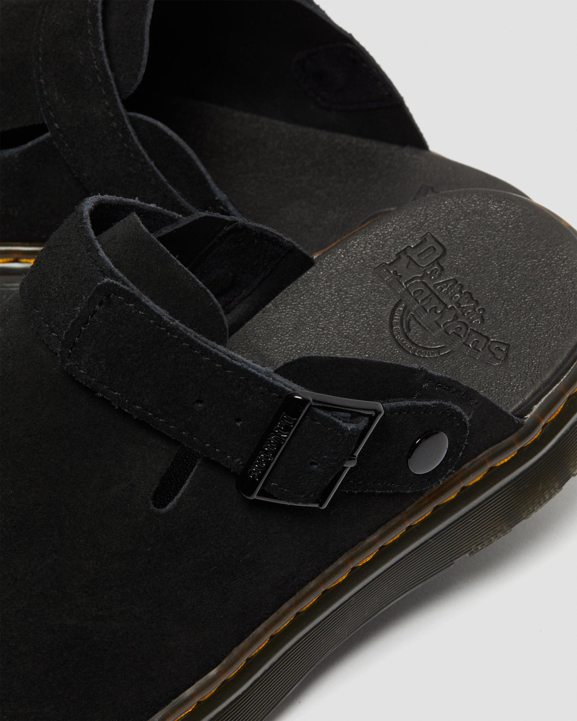 Dr. Martens Carlson Black Suede Slingback Mules - Comfortable Unisex Slip-On Sandals