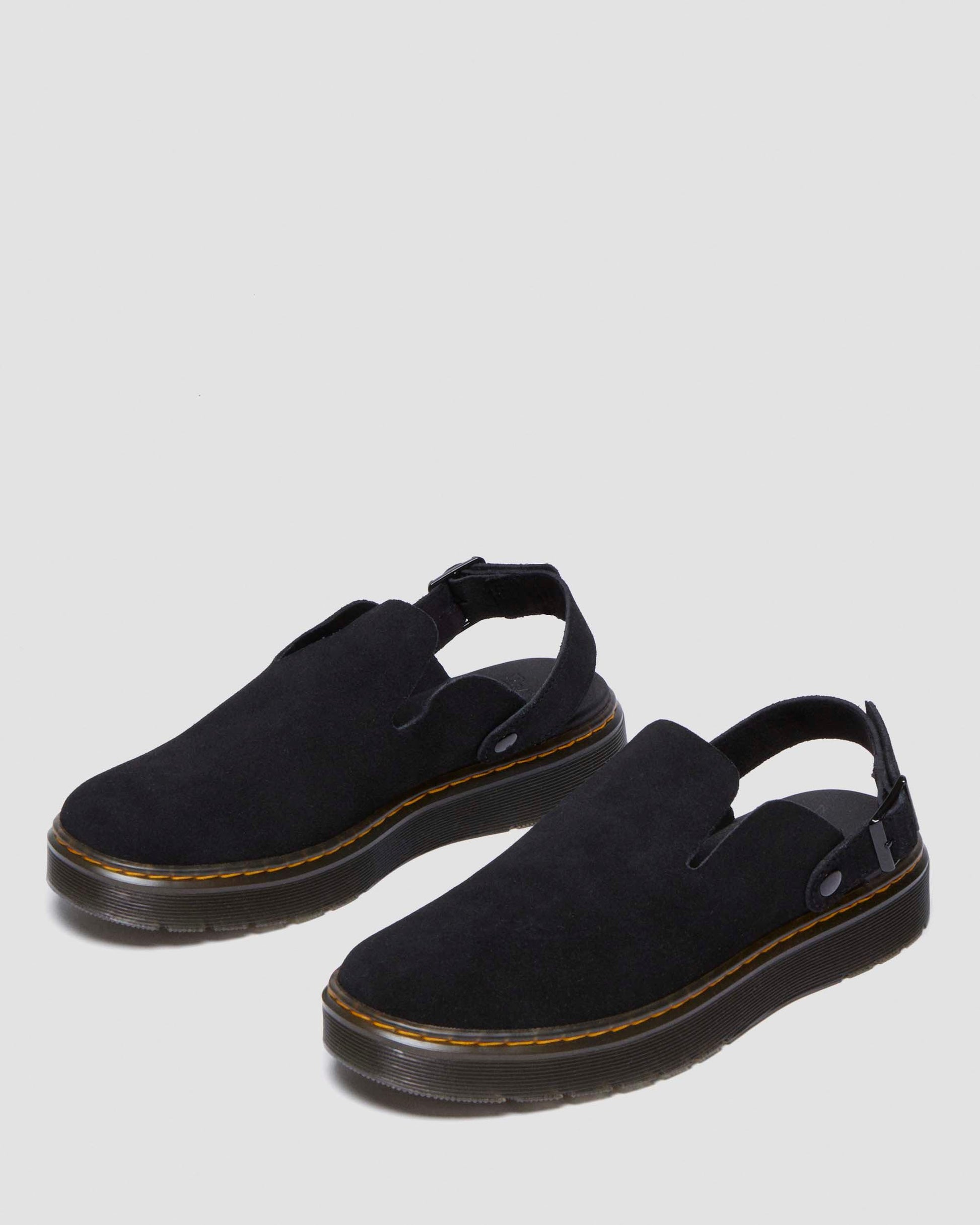 Dr. Martens Carlson Black Suede Slingback Mules - Comfortable Unisex Slip-On Sandals