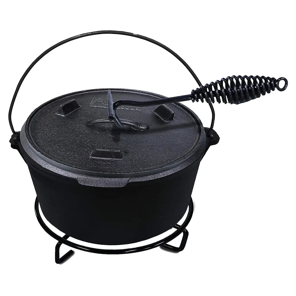 Activa Enameled Cast Iron BBQ Dutch Oven Pot with Reversible Lid