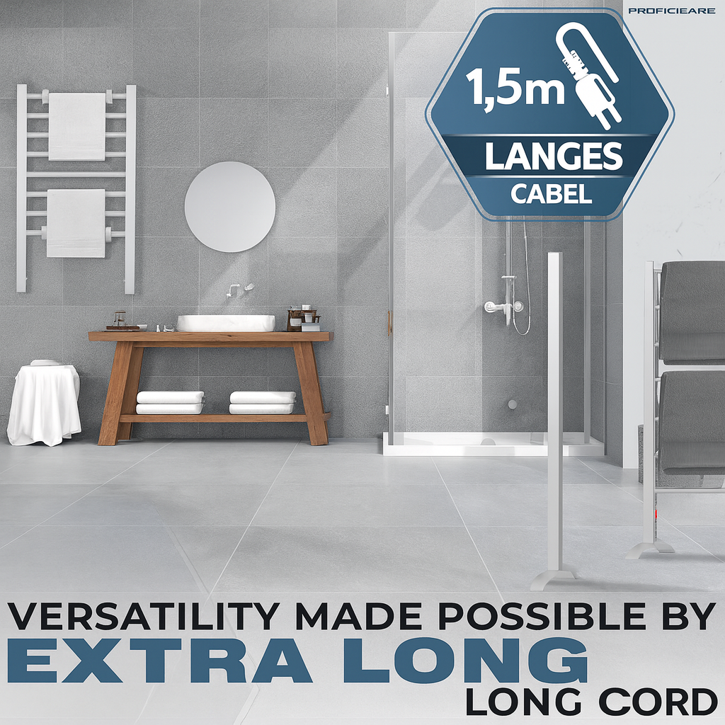 ProfiCare Electric Towel Rail No-Drill 125W Wall-Mount & Stand