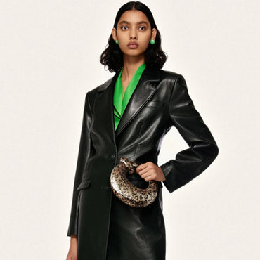 Abacus Metallic Sequin Mini Top Handle Leopard Print Bag - Gomix Brands Outlet