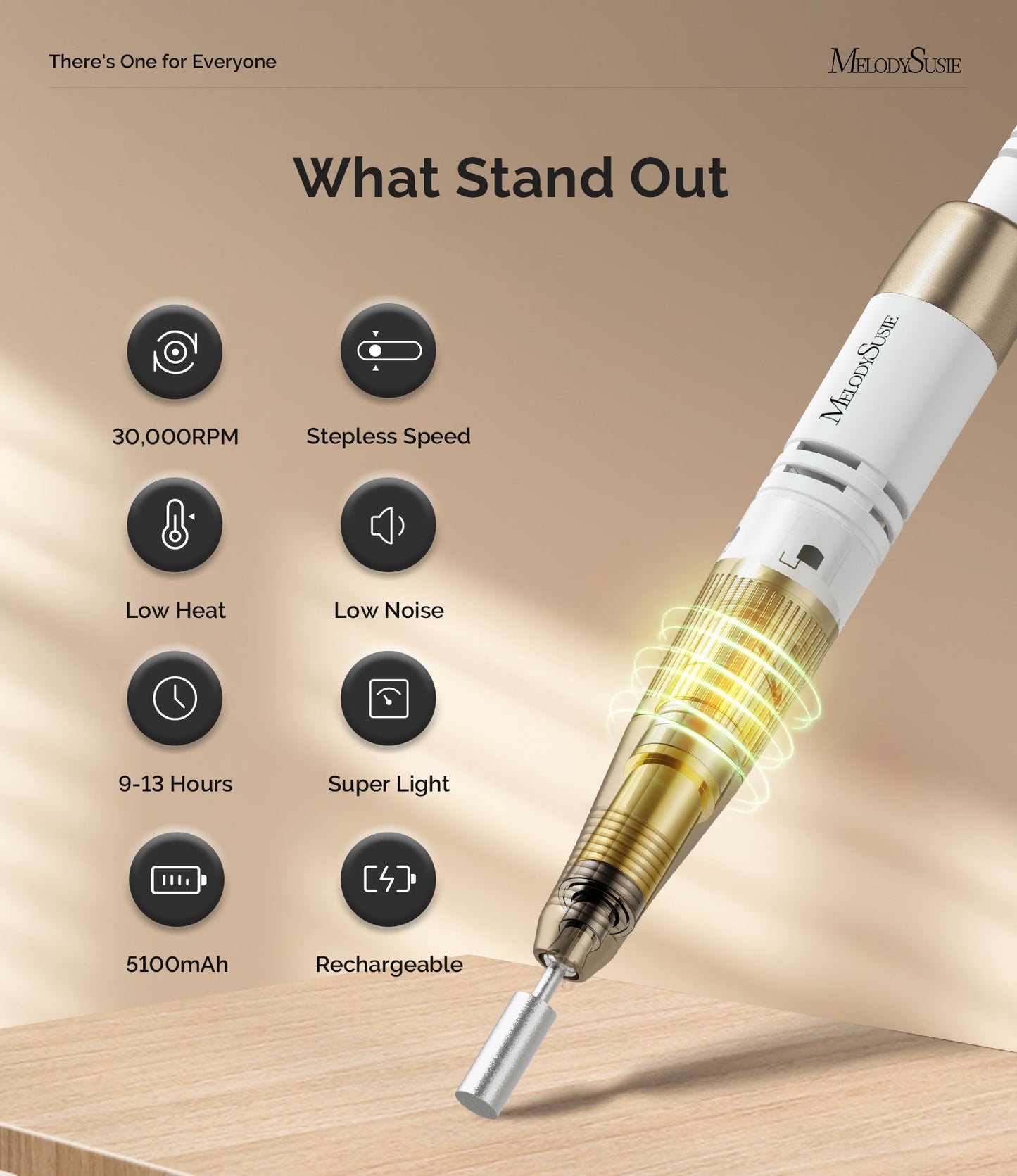 Jade SC320C Rechargeable Electric Nail Drill 30,000 RPM